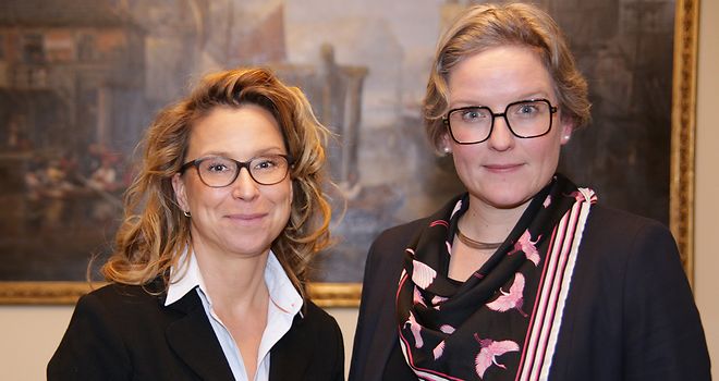 Präsidentin Veit mit Staatsrätin Almut Möller