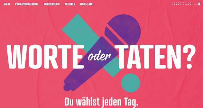 Screenshot der Startseite von www.hamburgwahl.de
