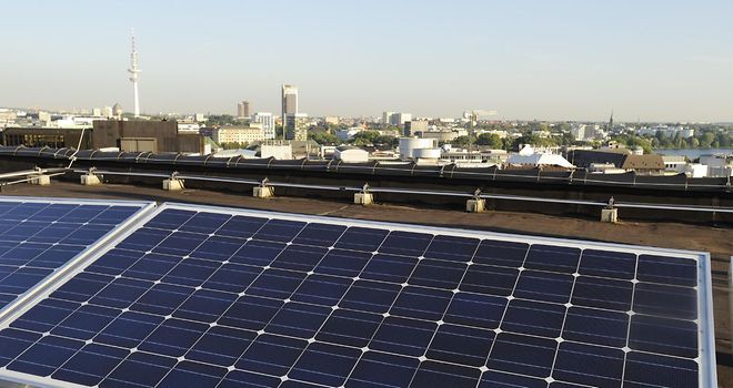 Solaranlage auf den Dächern Hamburgs