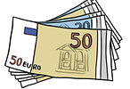 Mehrere 50- und 20-Euro-Geldscheine übereinander.